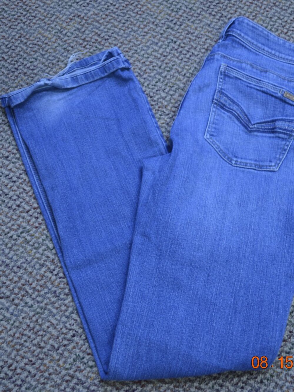WHBM Womens Feel Beautiful Bootcut Blue Jeans Frayed Hem Size 10R